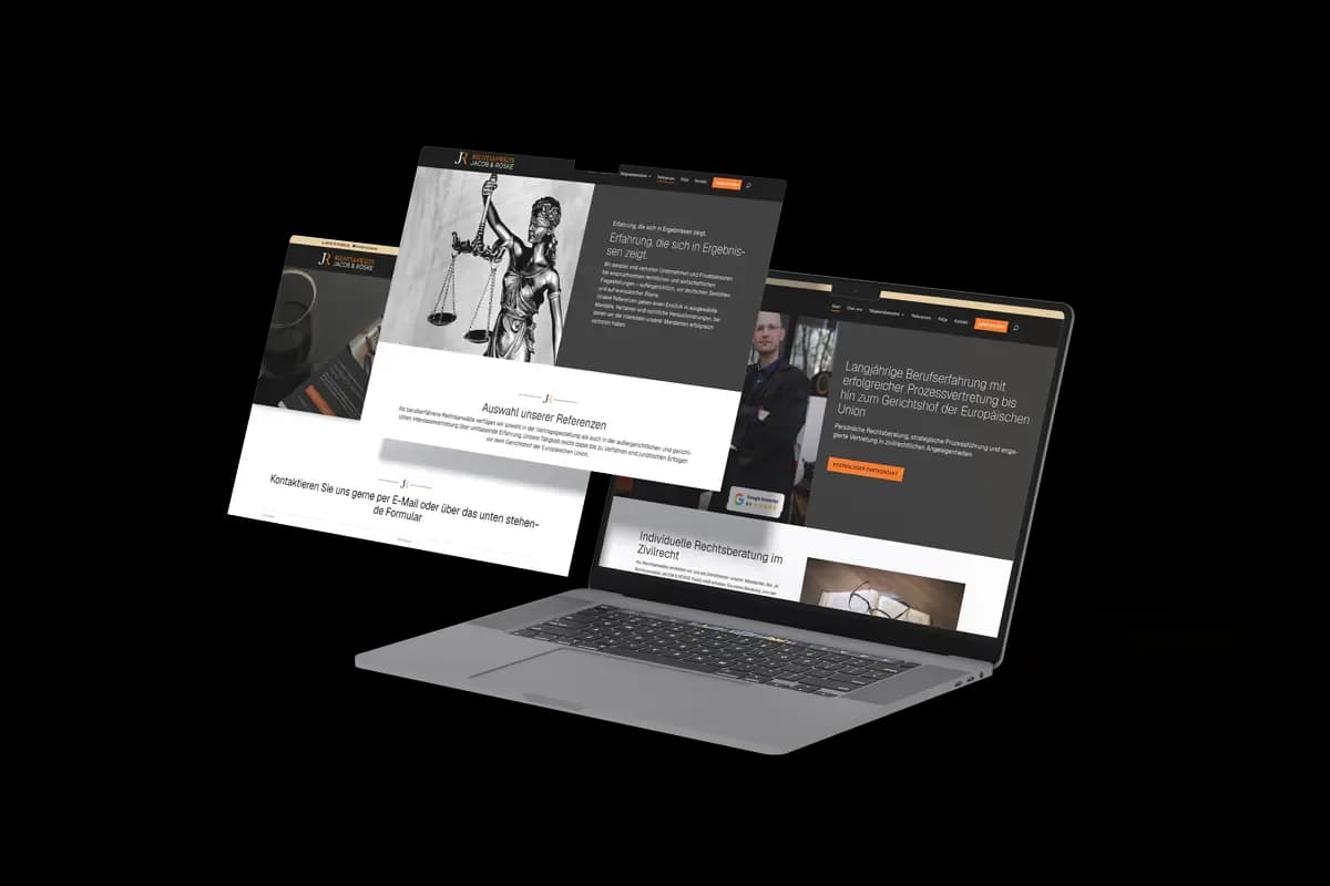 Responsive Website-Mockups von JACOB & RÖSKE Rechtsanwälte