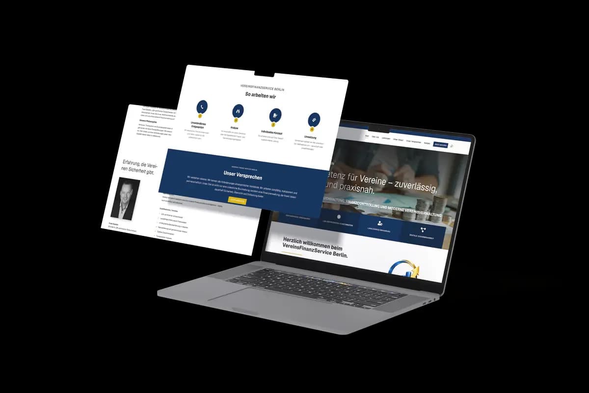 Responsive Website-Mockups vom VereinsFinanzService Berlin